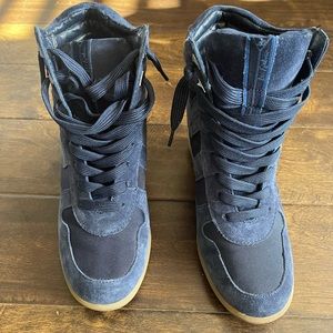 Sam Edelman WEDGE “Bennett” Navy Suede tennis shoe